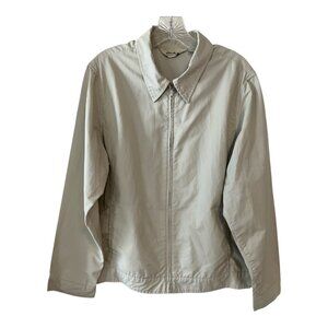 Eddie Bauer Men’s XL Beige Zip-Up Jacket – Lightweight Cotton Nylon Windbreaker